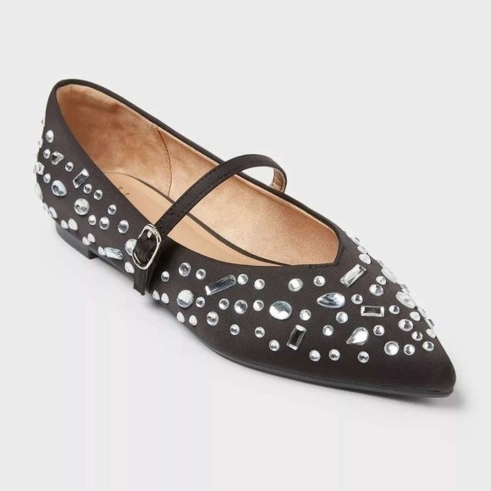 Women's Flats by A New Day‎ Gabriella Black Pointed Size 6 New With Tags